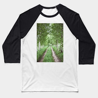 Alley of green birches Baseball T-Shirt